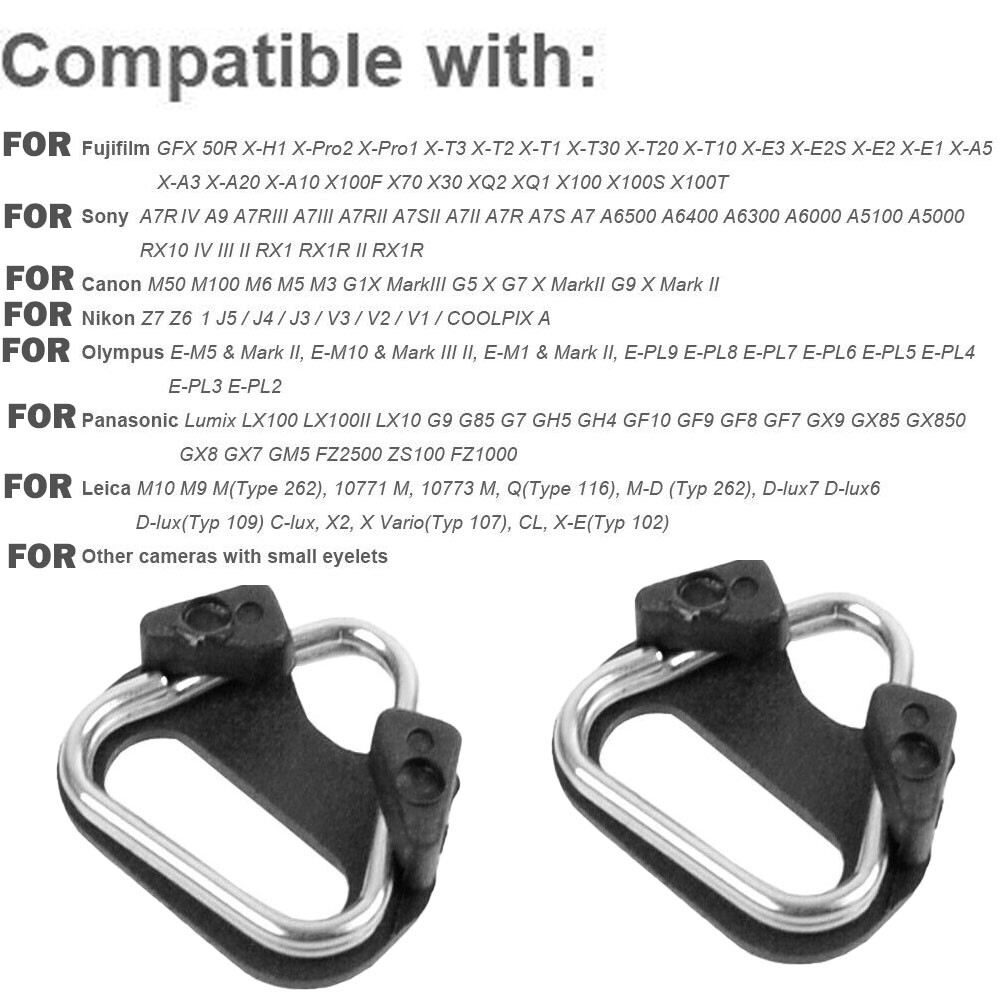 20Pcs Camera Strap Triangle Split Ring Adapter + Cap For Fuji Lecia Nikon Canon