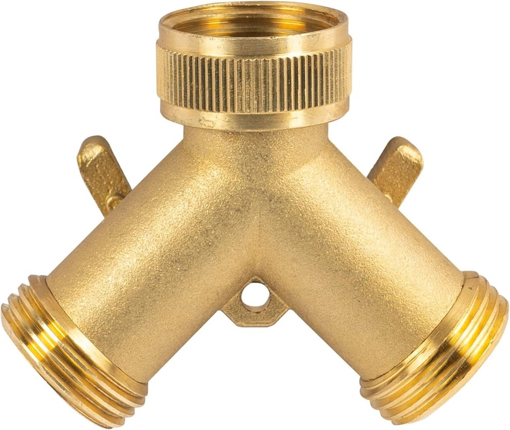 Brass Hose Splitter with Individually Controlled Valves & O-Rings