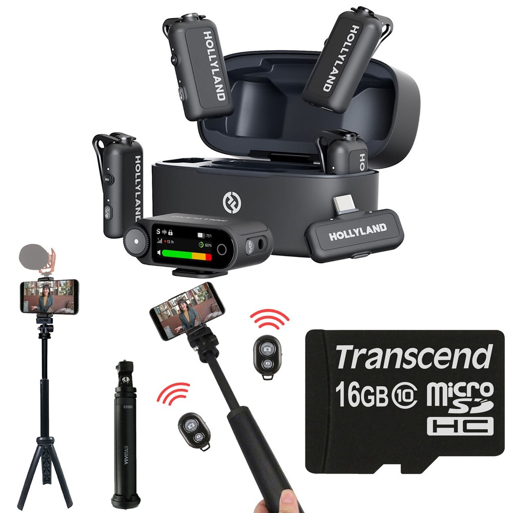 Hollyland LARK MAX 2 Combo Microphone System for Cameras, Mobile Devices Bundle