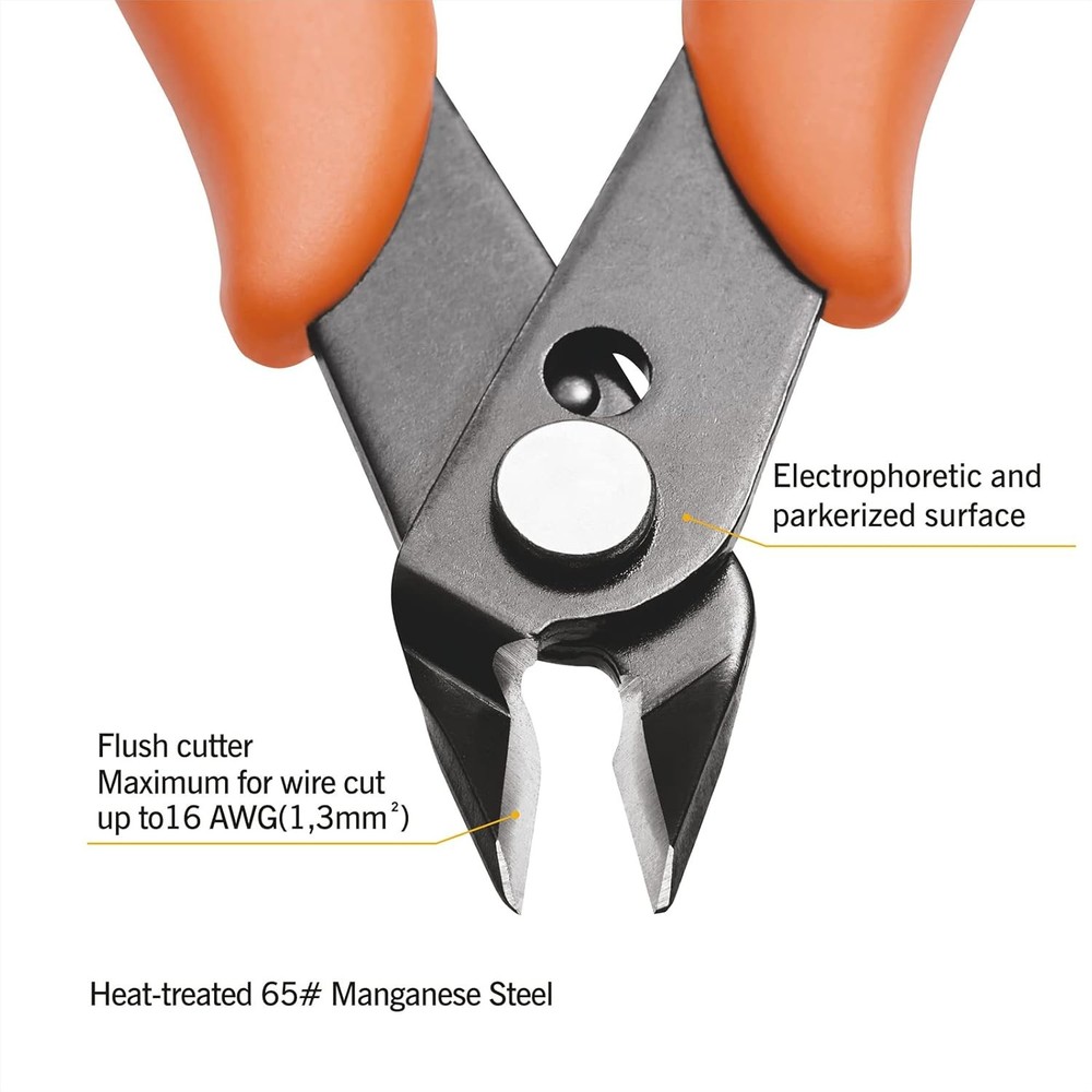 KATA Micro Wire Cutters Pliers: Precision Flush Cutter Tools Small, Orange