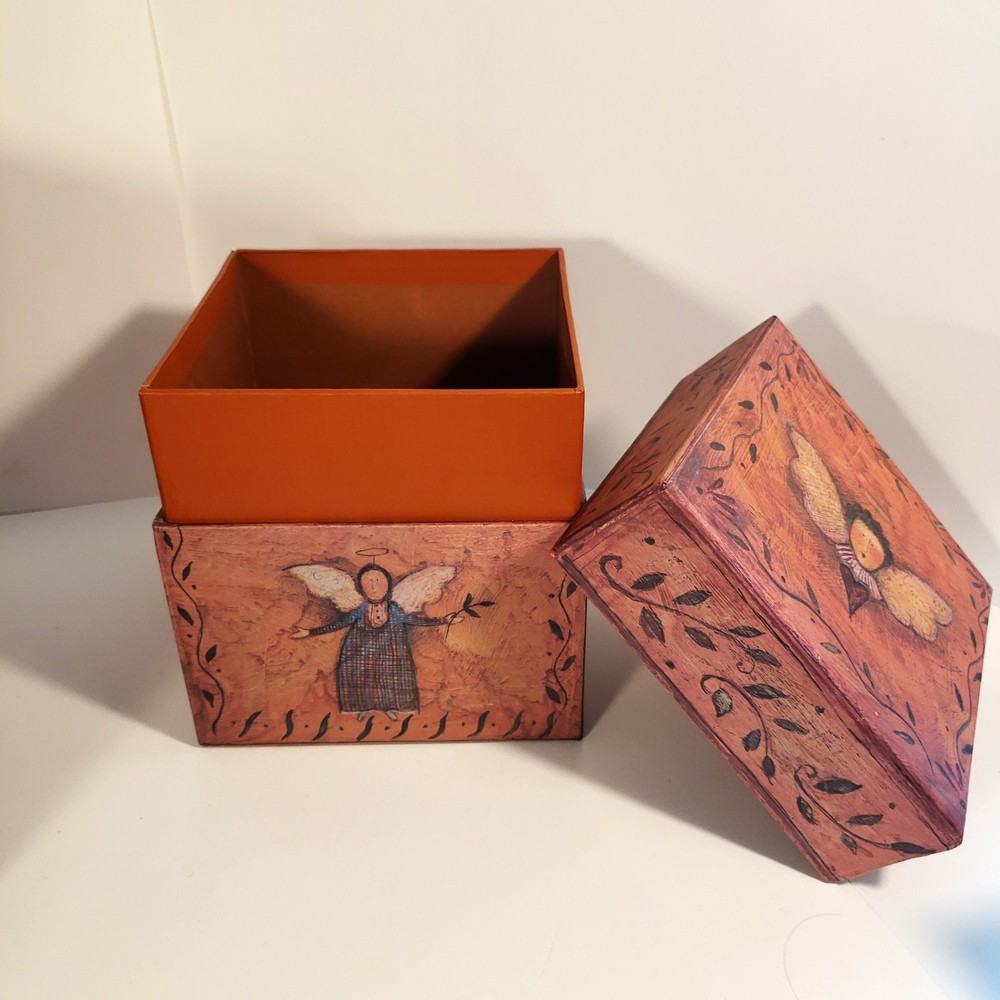 Bob’s Boxes Primitive Folk Angels by R A Lang Nesting Stackable Decor Storage