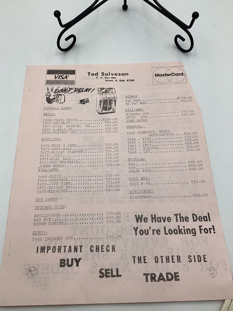 1955 Mike Munves Arcade Catalog & Original Operator Inserts-Complete Lot