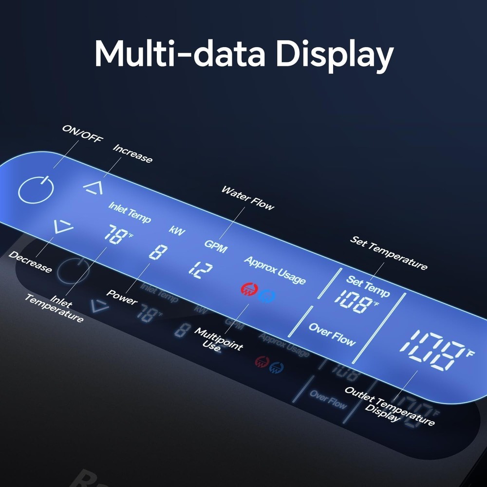 GEN II 8kW 240V Electric Tankless Water Heater, on Demand Instant Endless Wat...