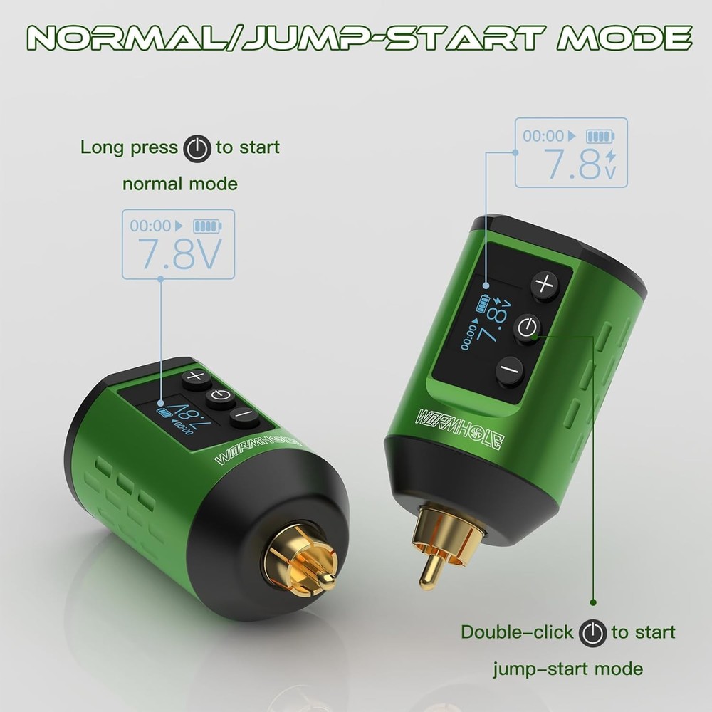 Wormhole Tattoo WTK258 Wireless Gun Kit Professional Machine green