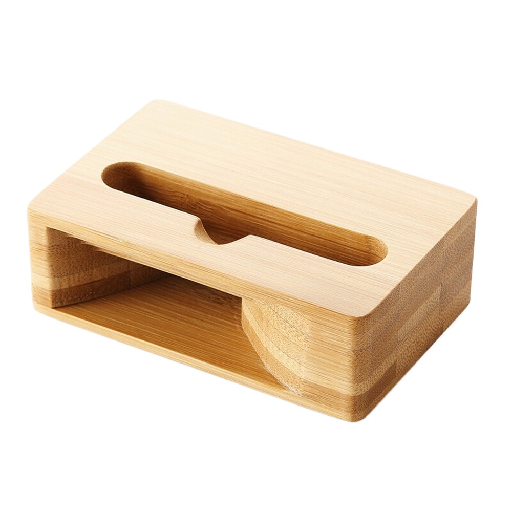 Natural Wood Phone Riser Passive Acoustic Amplifier Desktop Speaker Dock