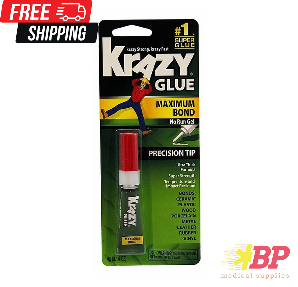 KRAZY GLUE PRECISION TIP MAXIMUM BOND NO RUN GEL 0.14 OZ