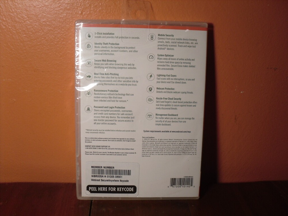 Webroot SecureAnywhere Internet Security - Full Version Windows & Mac WBR00SA14