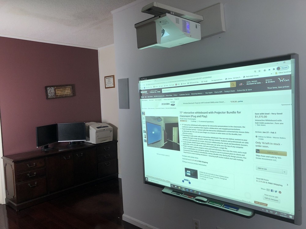 Interactive Smart Board SB680 and Dell S500 Short throw projector