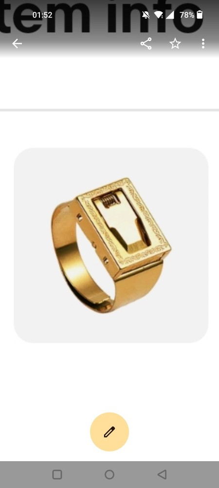 SELF RING PERSONAL TOOL GOLD PLATED NEW WITH BOX.