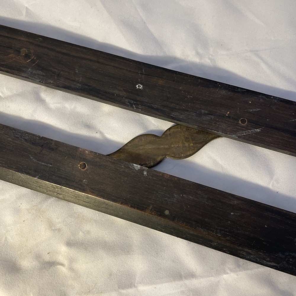 ANTIQUE EBONY WOOD PARALLEL RULE MEASUREMENT TOOL