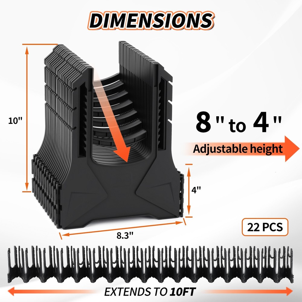 OUELME 10/20/30-FT RV Sewer Hose Support with Adjustable Height & Carrying Strap