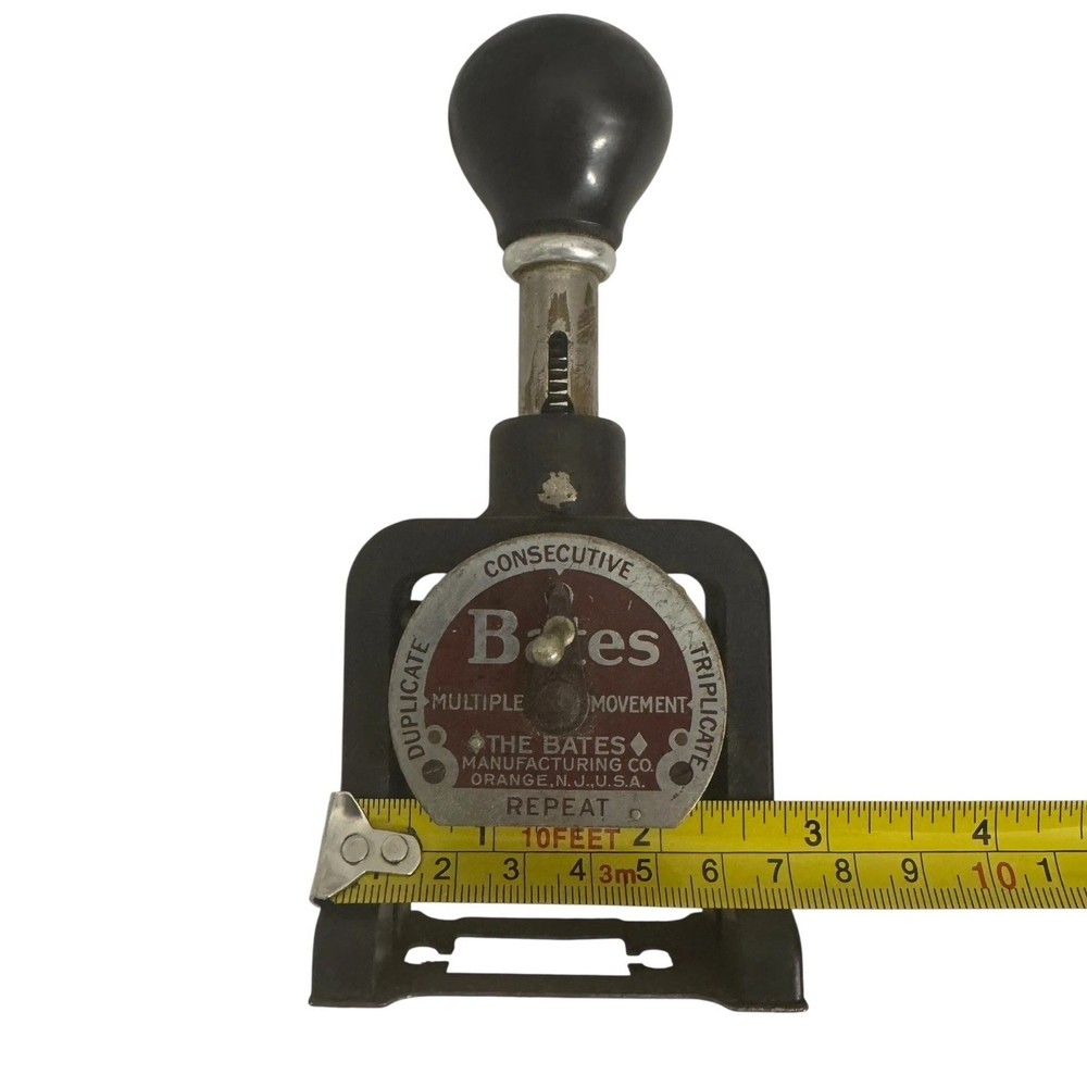 Bates Numbering Machine~Stamp Consecutive Duplicate Triplicate Repeat 6Wheel Vtg