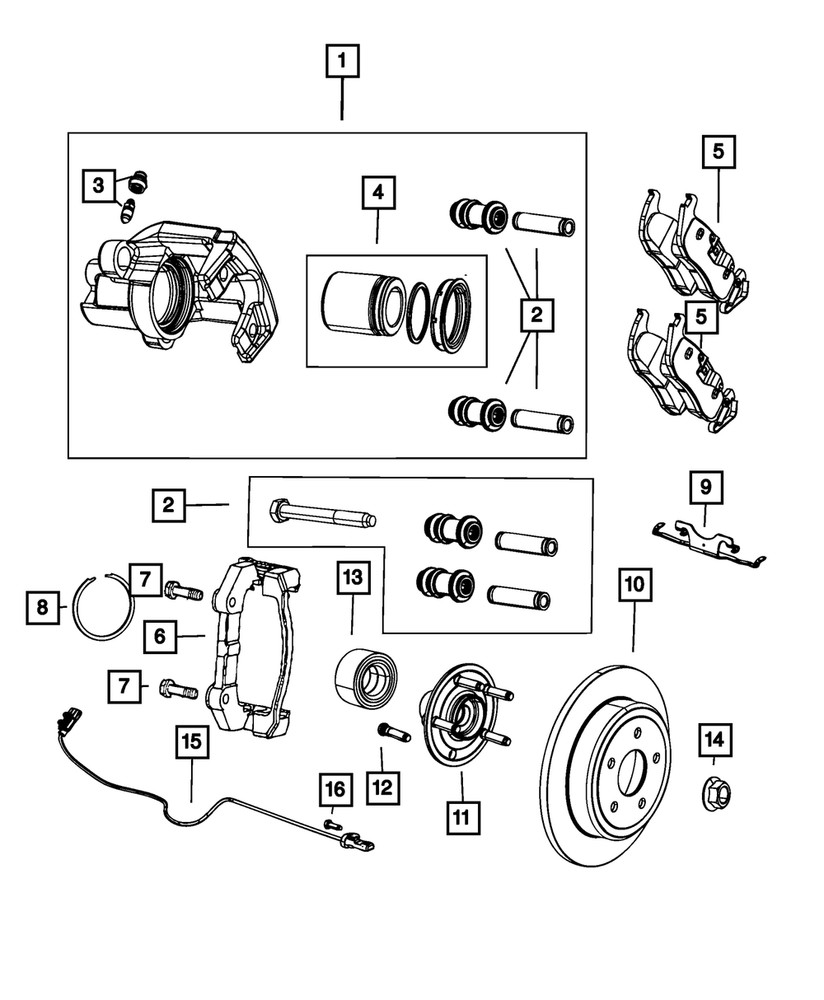 Genuine Mopar Disc Brake Caliper Assembly Right 68052376AA