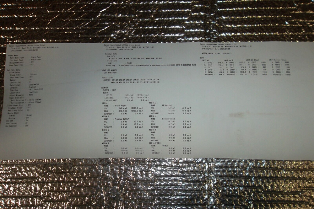 Canon imagePROGRAF iPF760 Plotter 36" Color Inkjet Large Format Printer w/inks