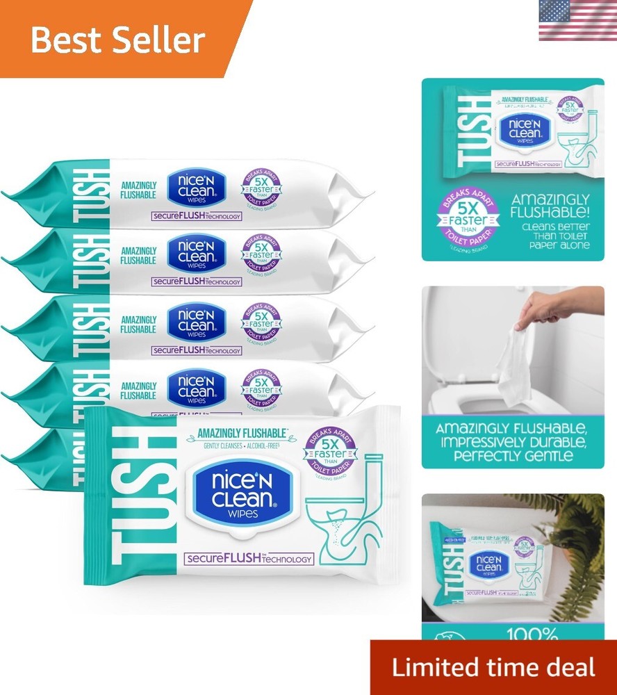 SecureFLUSH 252 Count Flushable Wet Wipes | Aloe & Vitamin E for Sensitive Skin