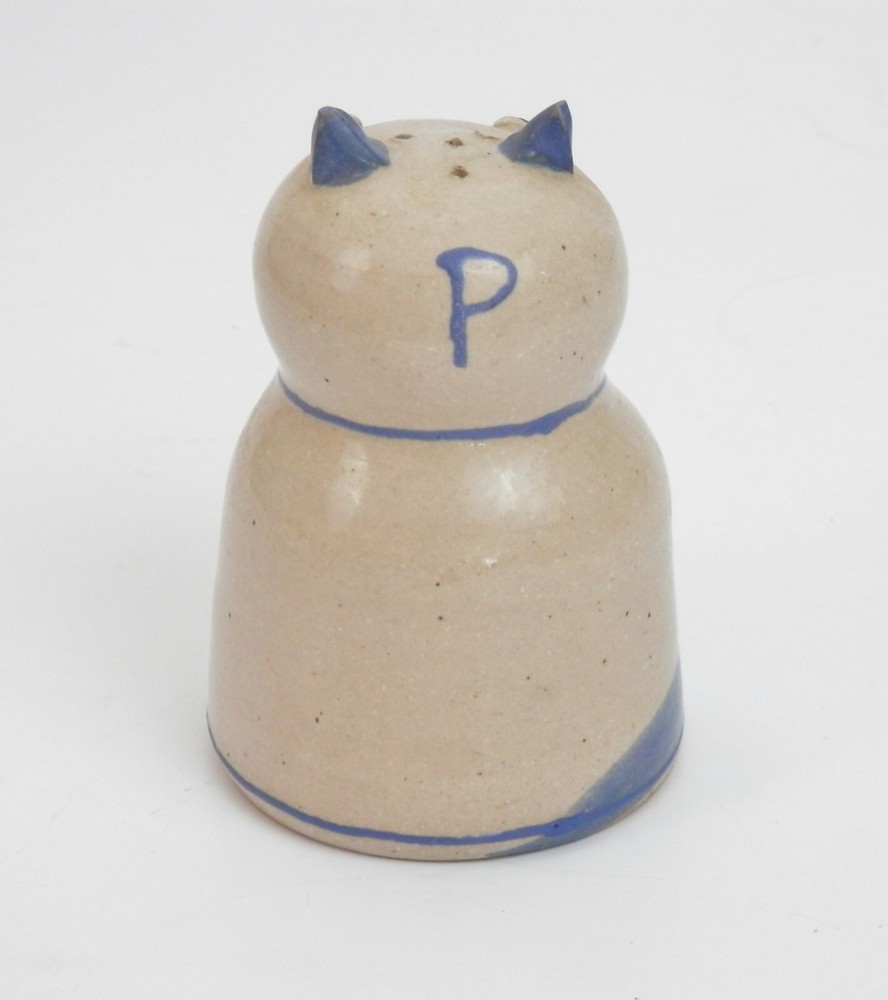J.Kemper Art Pottery Cat Pepper Shaker Signed