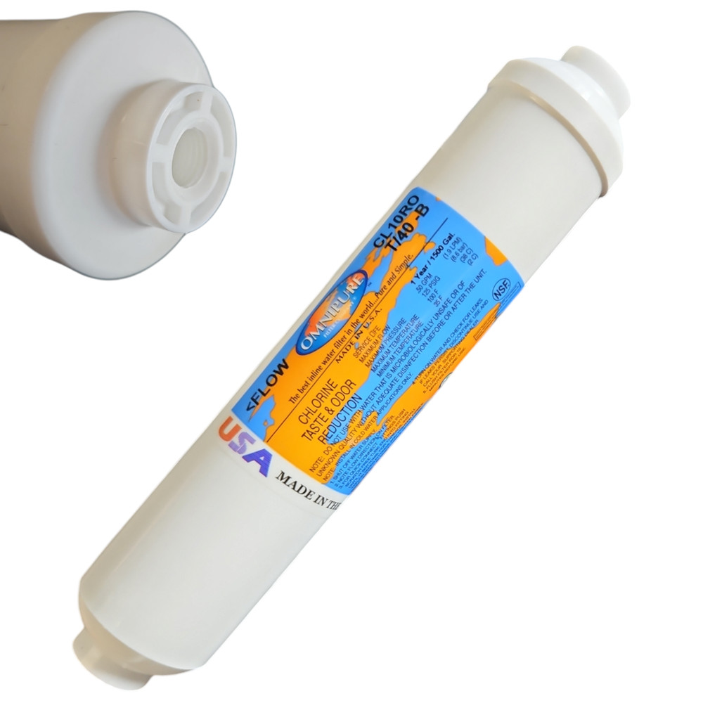 Omnipure CL10ROT/40-B Inline Carbon Water Filter 1/4 FPT