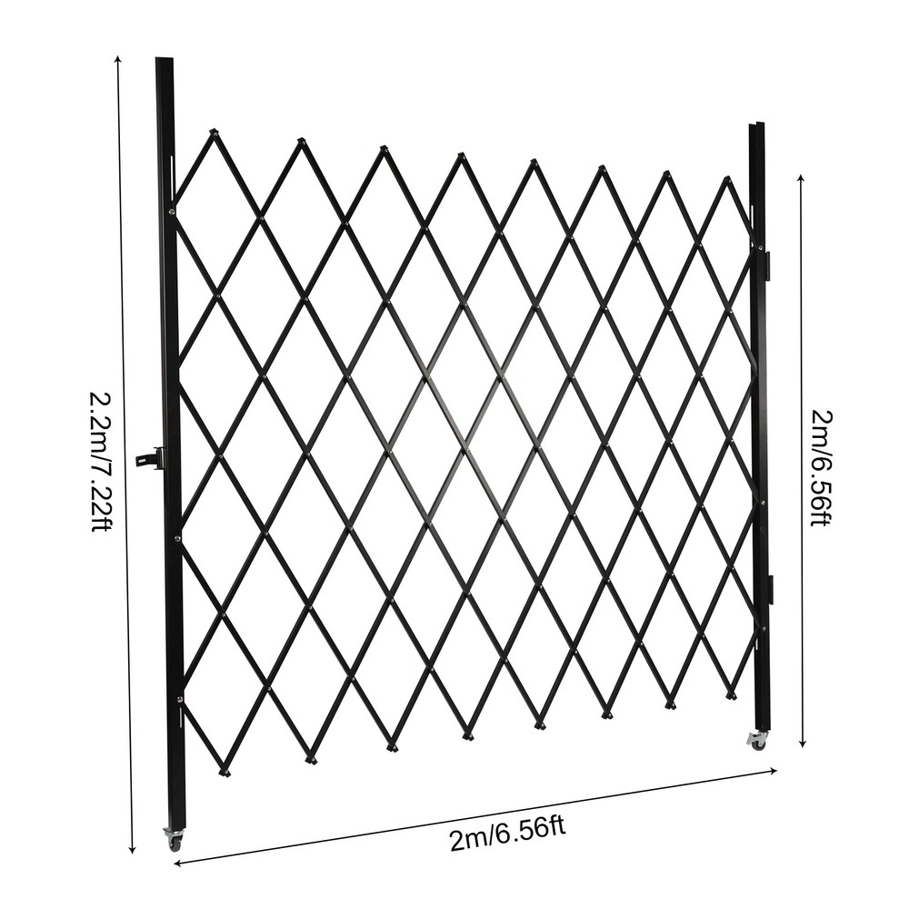 360° Rolling Barricade Gate Folding Security Gate Expanding Security Door 2.2*2m