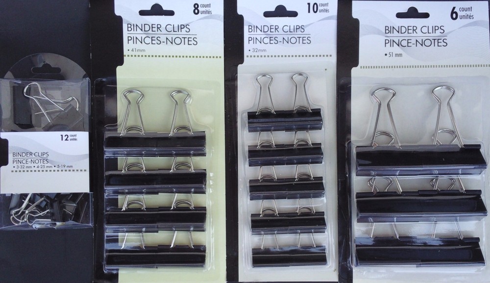 BINDER CLIPS Metal Spring Clamps, SELECT: 1.25" 1.5" or 2"