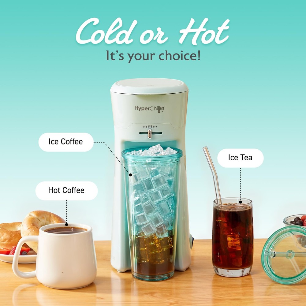 HyperChiller EHC824 Iced & Hot Coffee Maker, Adjustable 2.5 Cups, Mint