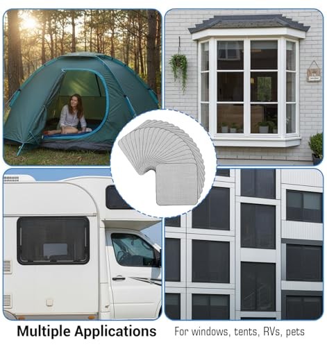 20 Pcs Screen Patches Self Adhesive, Window Mesh Screen Repair, Polyurethane