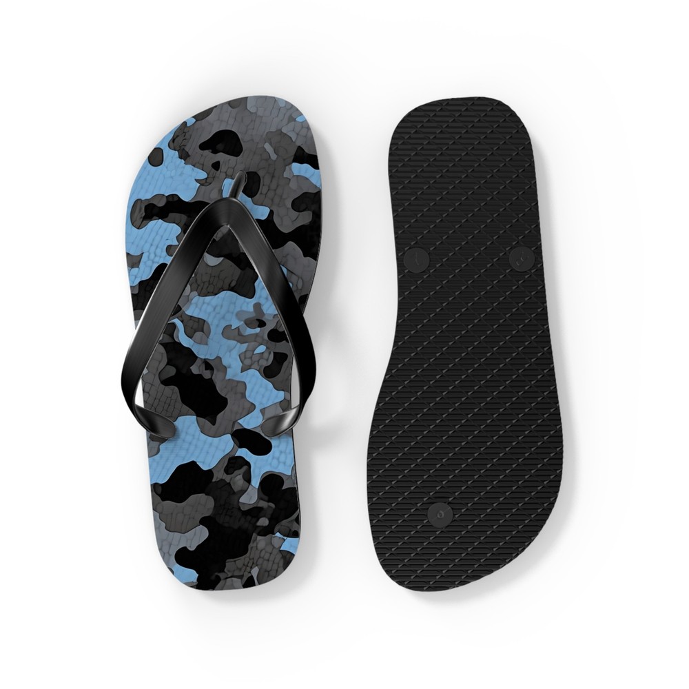 Blue Camo Flip Flops