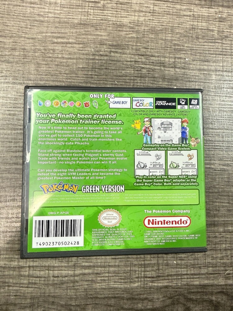 Pokémon Green Version Pokemon CASE ONLY Game Boy GB Box