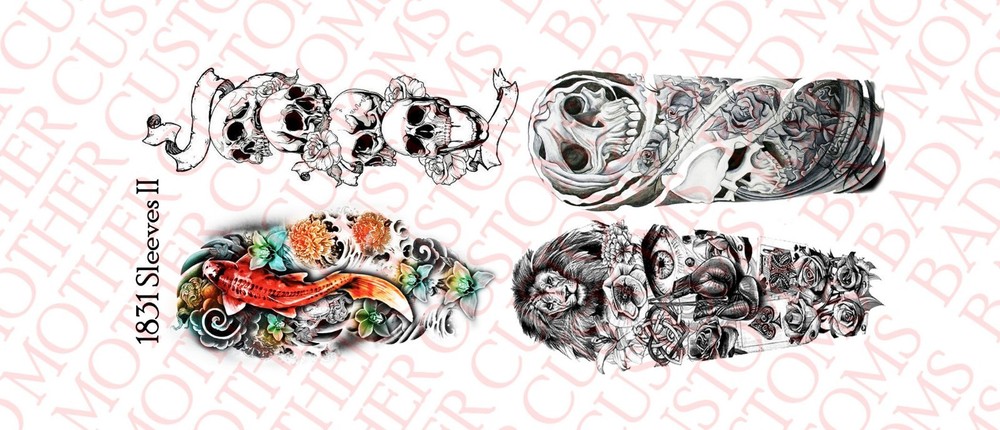 1/18 Scale Custom Tattoos: Sleeves II - Waterslide Decals