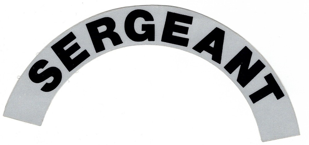 SERGEANT Highly Reflective Crescent Fire Helmet Decals - A PAIR (black)