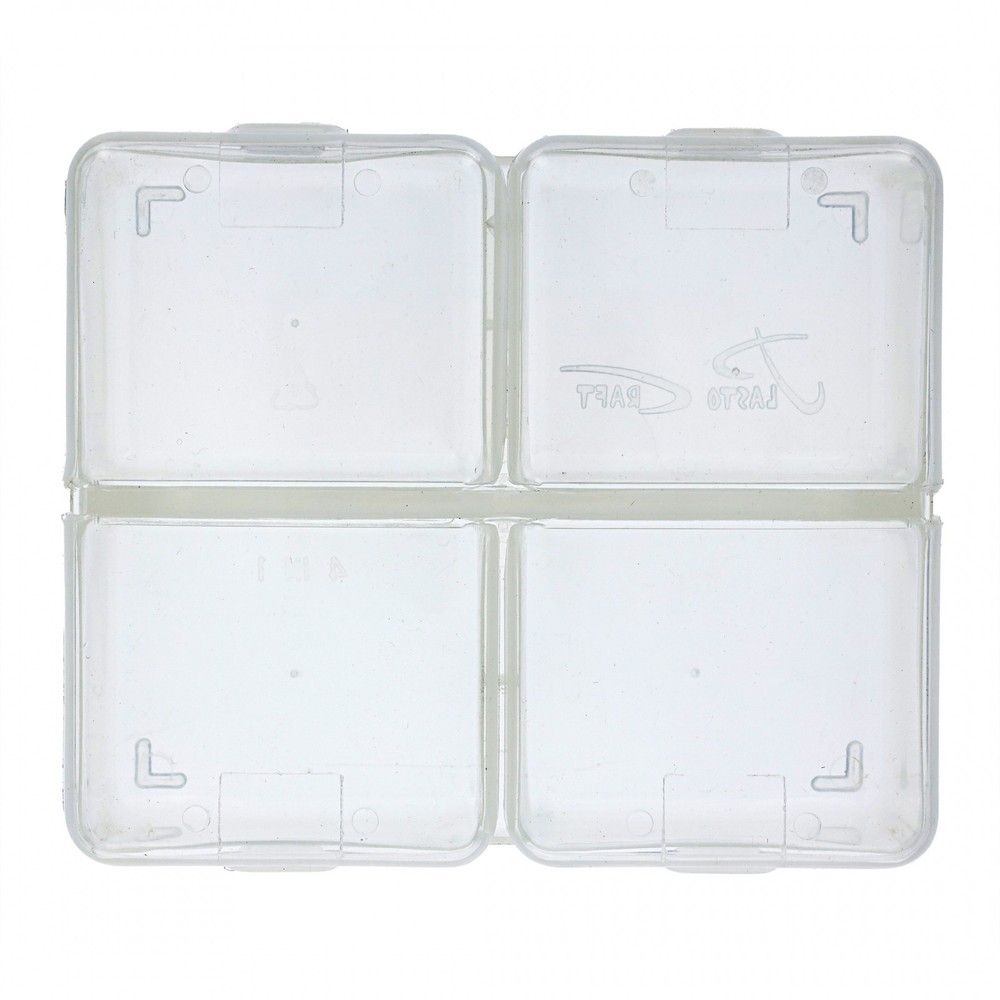 ToolTreaux Clear 4 Compartment Plastic Pop Top Storage Organizer