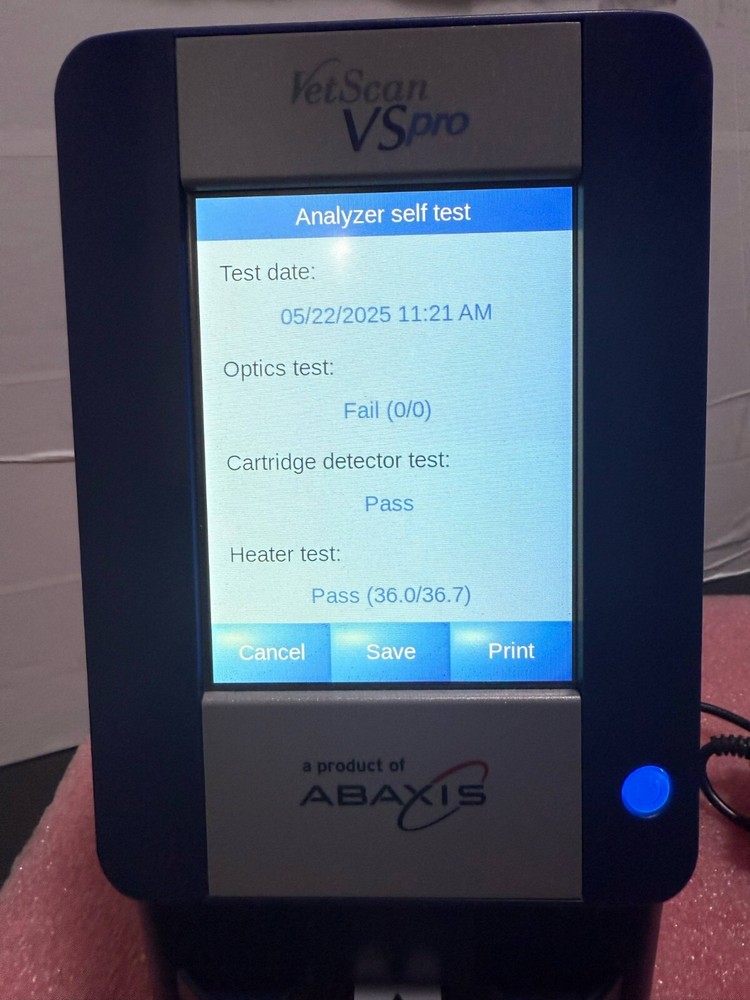ABAXIS ZOETIS VSPRO VETERINARY COAGULATION BLOOD ANALYZER w Software