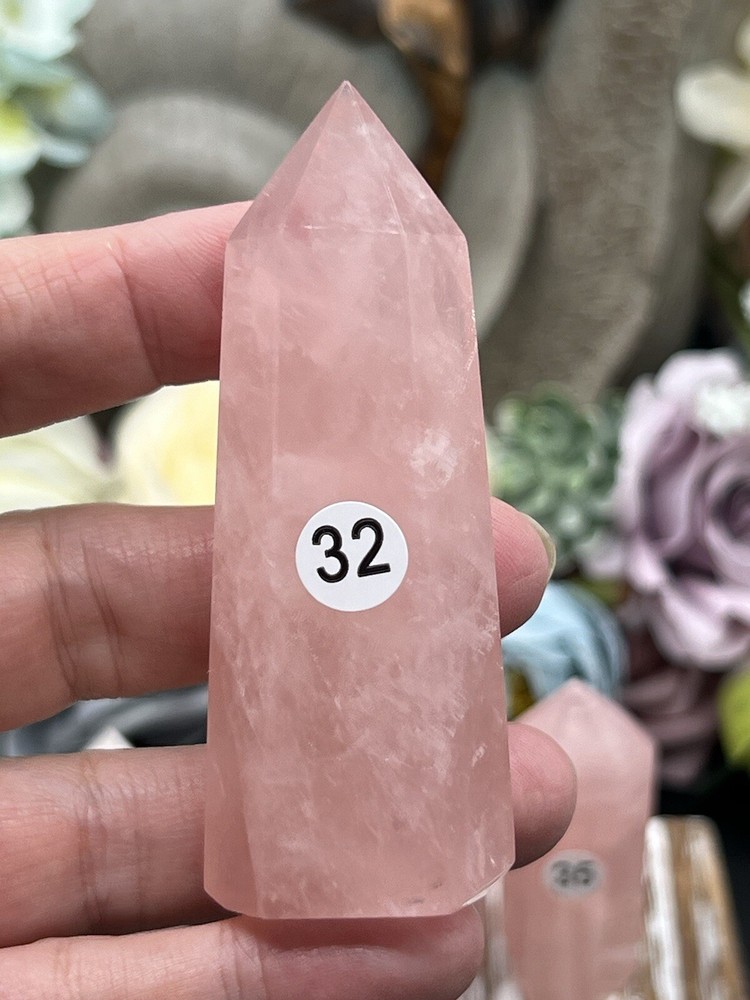 Natural Rose Quartz Points Amazing pinks Free ship & Gift