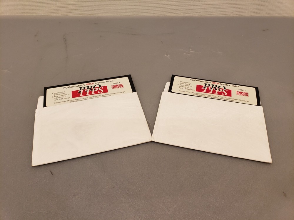 Vintage Ziff PC Computing Pro Tips Help Articles Software 5-1/4" Floppy Disks
