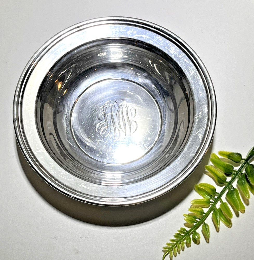 Sterling Silver Bowl 105 Gr. 6-3/8" Diameter W/Monograms