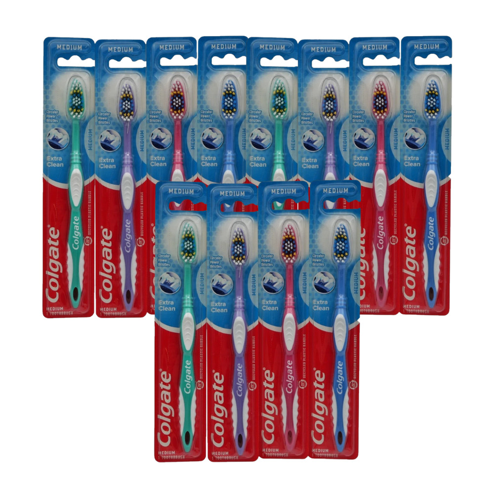 12 Colgate Toothbrush Extra Clean Full Head Medium bristles #96 Toothbrushes