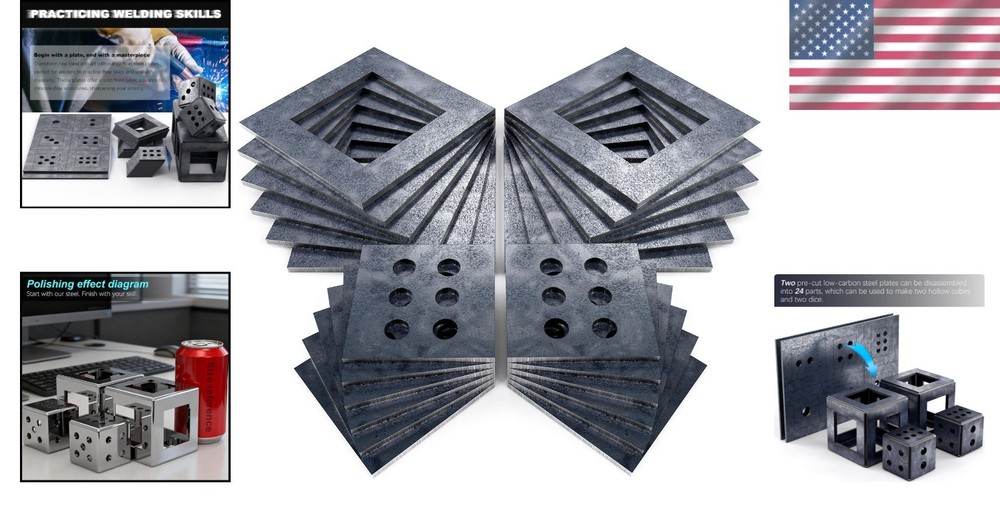 Beginner-Friendly Welding Practice Kit – 24 Steel Sheets for Unique Art Projects