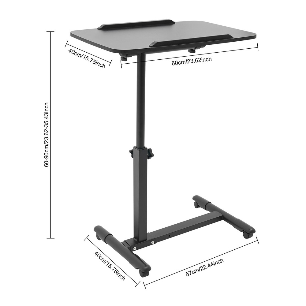 Adjustable Rolling Bedside Table - Modern Mobile Desk for Home & Hospital