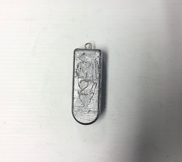 2-1/2lb Lead Rock Cod Weight Sinker with brass eye, Deep Drop Fishing, Qty 1