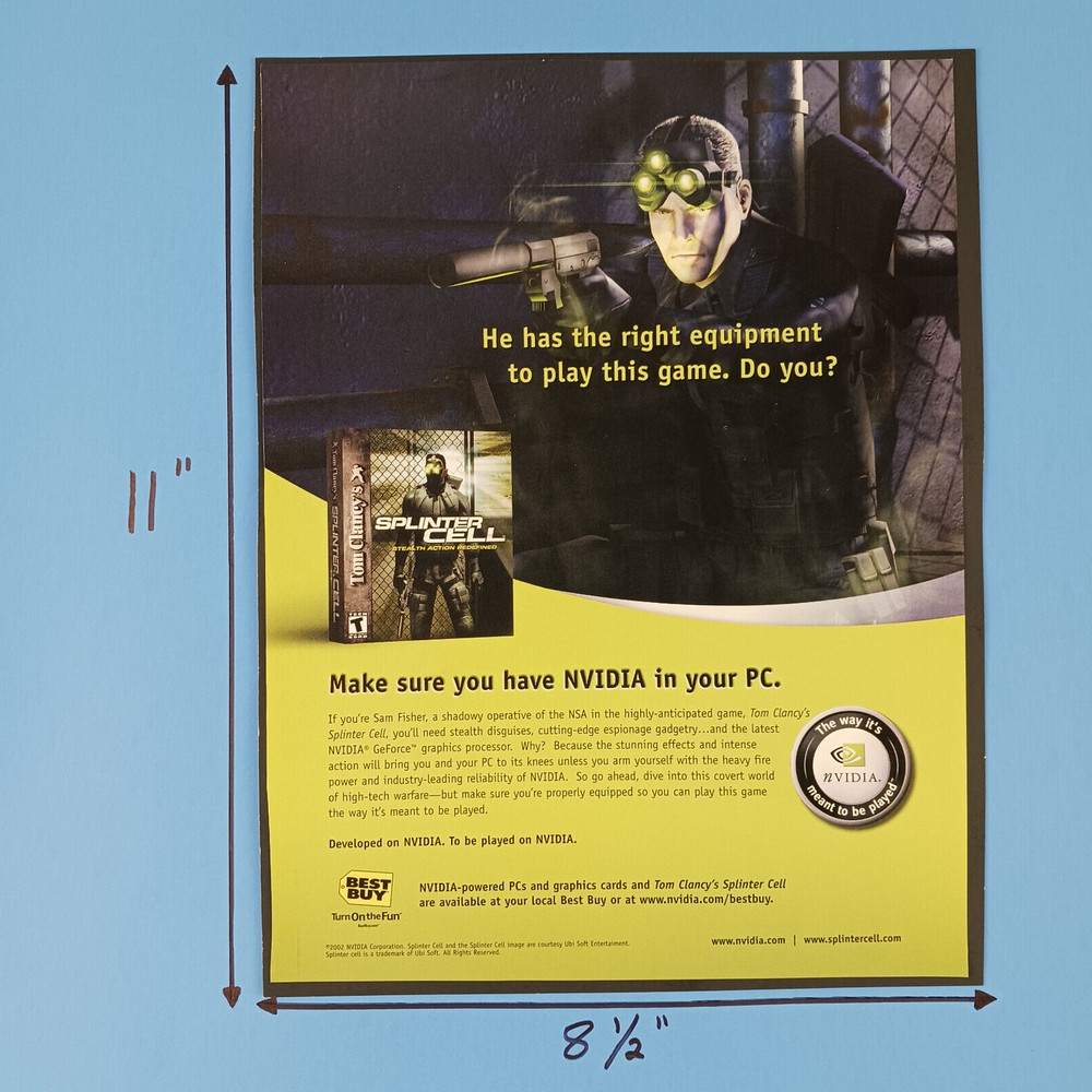 2003 Splinter Cell Video Game Print Advertisement