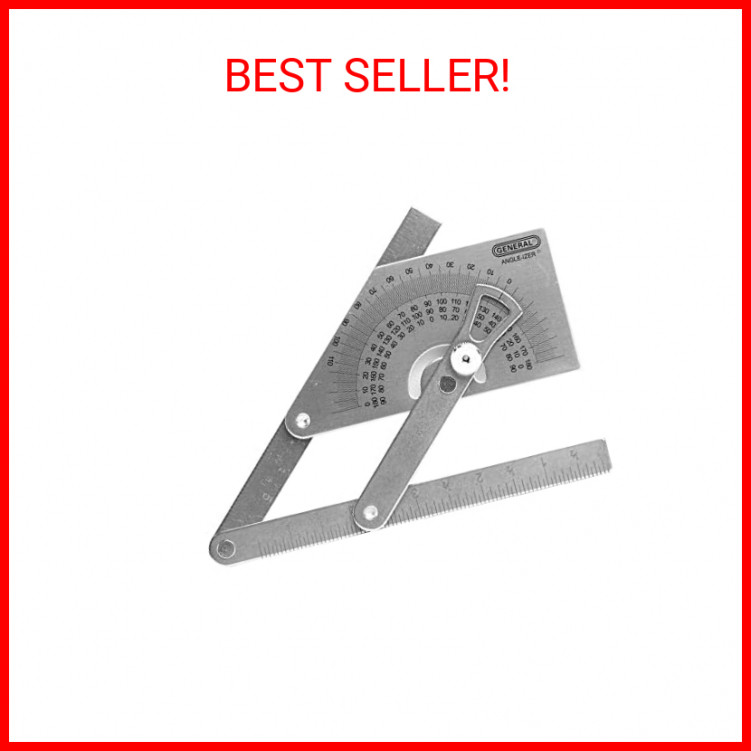 General Tools Protractor and Angle Finder #39, Stainless Steel, Outside, Inside,