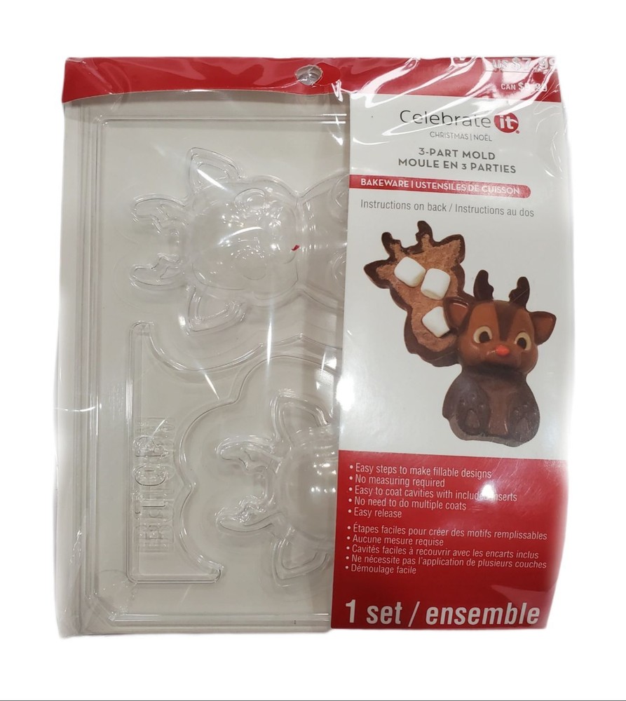 Celebrate it 3-part Mold Bakeware Reindeer