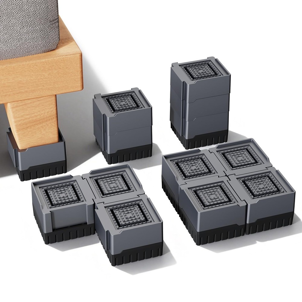 Heavy Duty Bed Frame Risers - Adjustable Furniture Risers, Free Combination o...