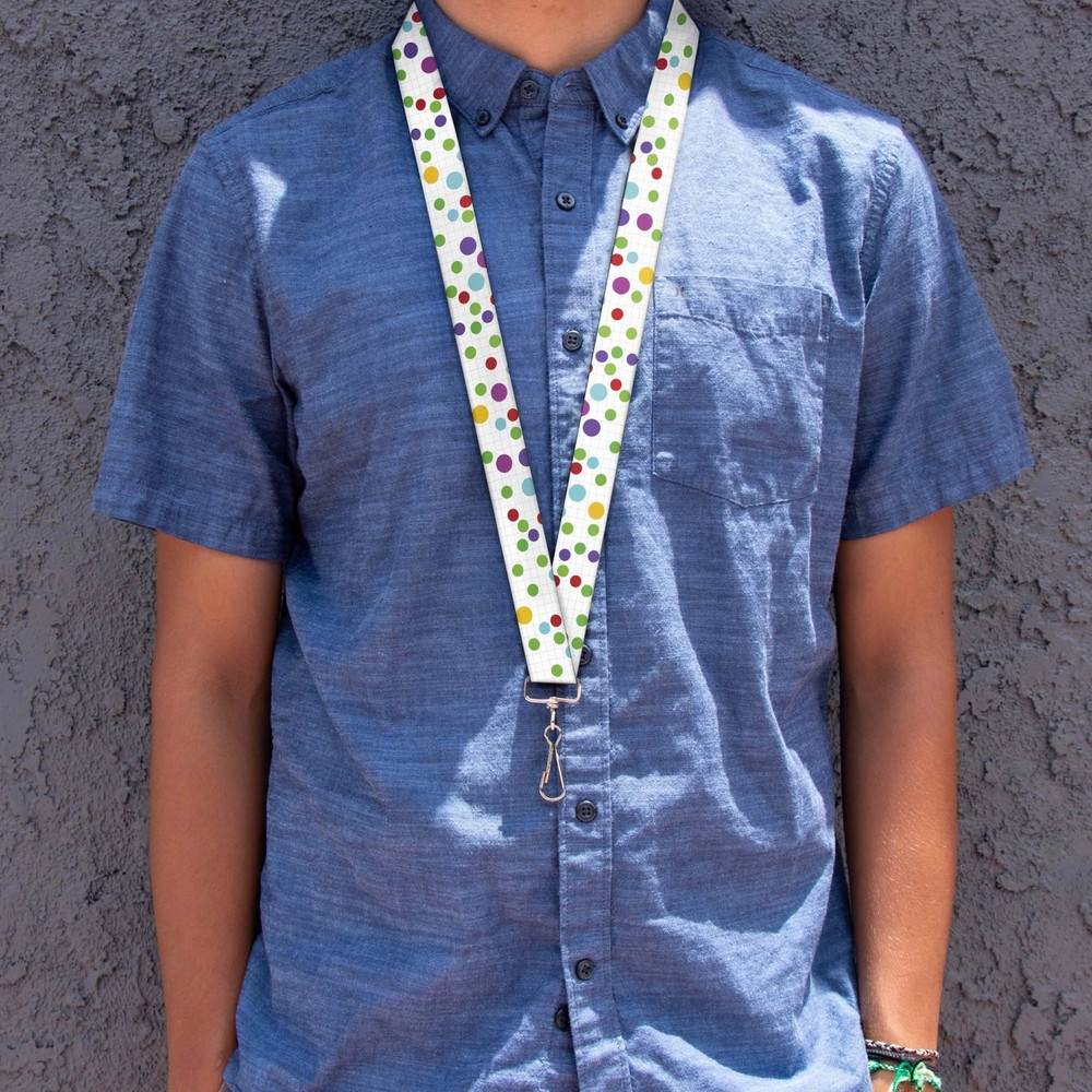 Mens Lanyard-Dots, Multicolor, Standard