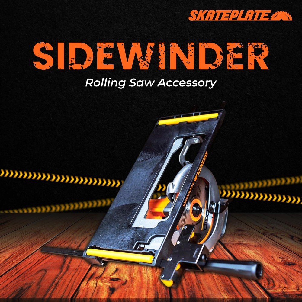 SkatePlate Rolling Accessory and Cutting Guide for Right Blade Circular Saws