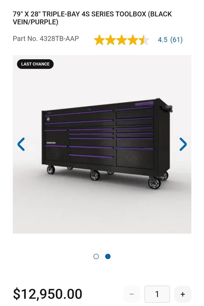 Matco 4s Triple Bay Power Tool Box