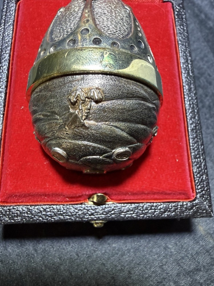 Stuart Devlin Sterling Silver Gilt Surprise Easter Egg No. 43 Boxed w/ Receipt
