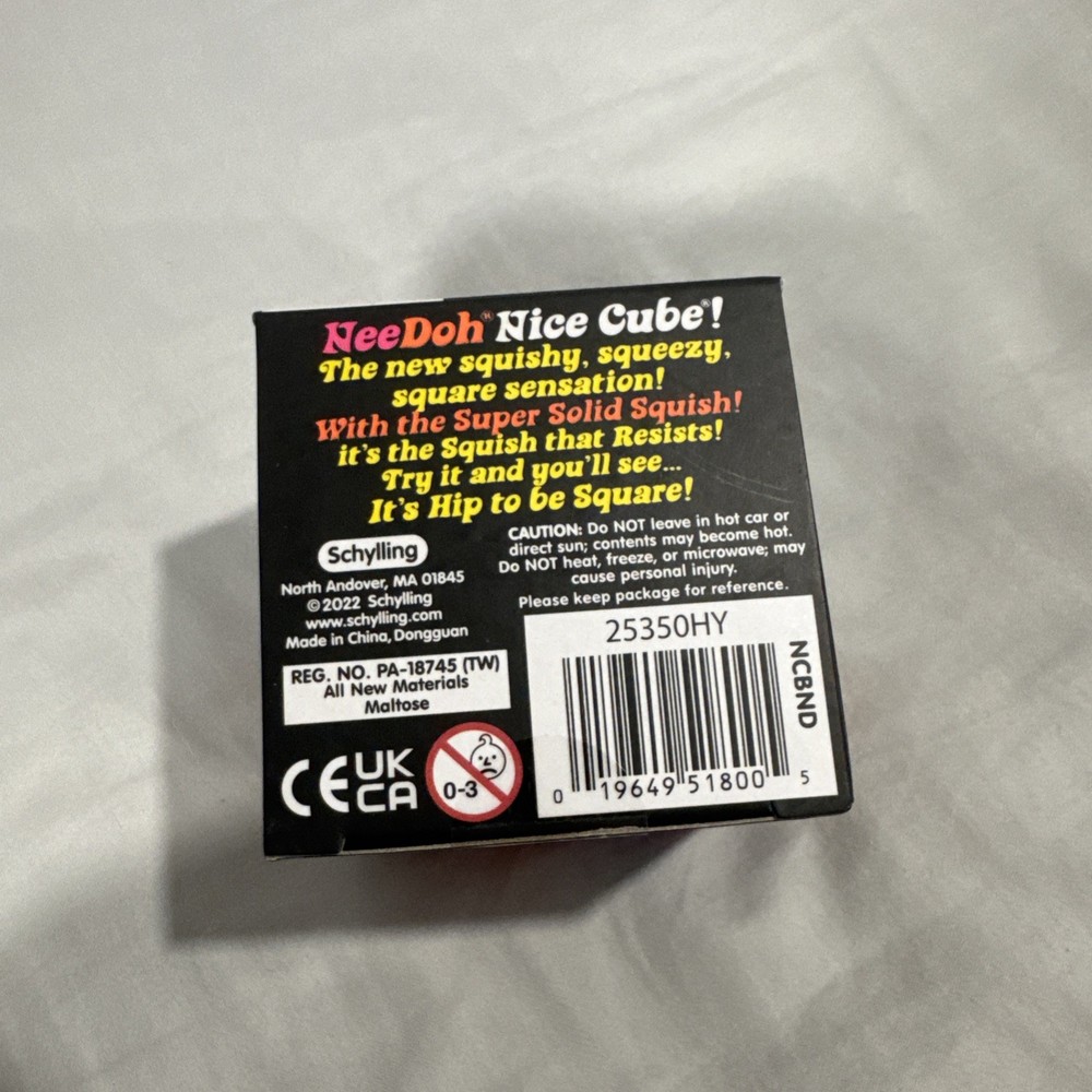 Nee Doh Nice Cube - Super Solid Squish! Purple- Brand New