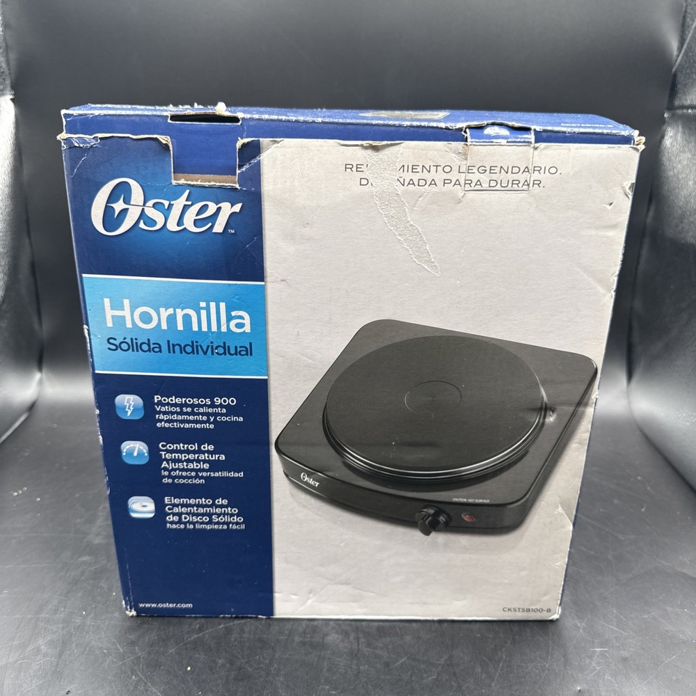 Oster Solid Single Burner CKSTSB100-B Adjustable Temperature Solid Disk Black