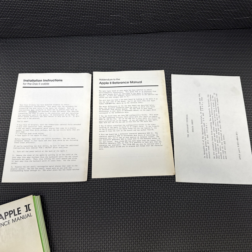Vintage Apple II Reference Manual