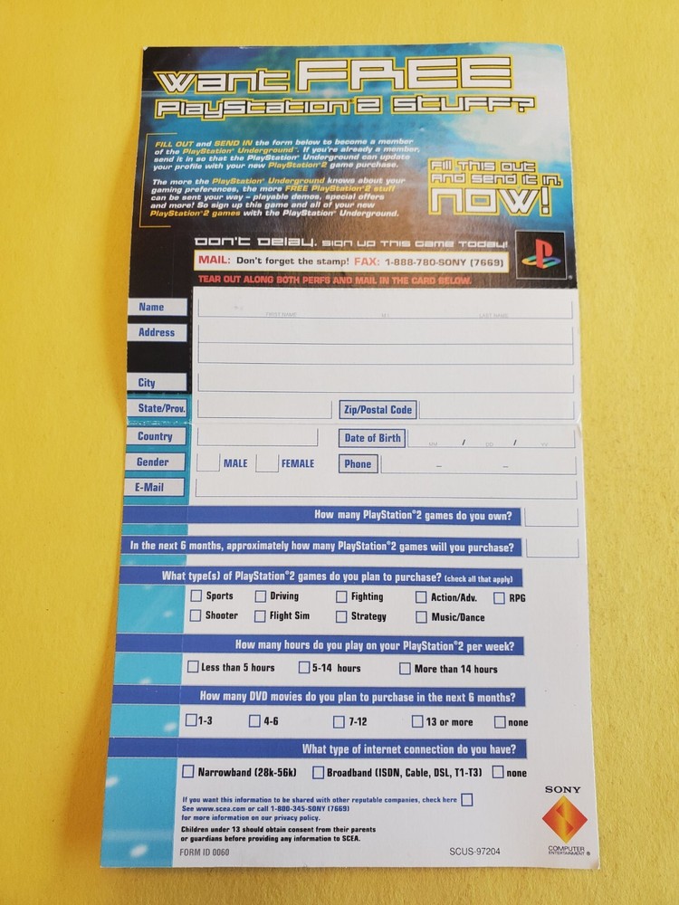 Playstation Underground Subscription Advert PS1 INSERT ONLY Original Authentic